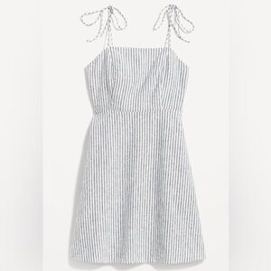 NWT - Old Navy Women’s Linen Blended Flared Tie Strap Mini Dress - Size XL